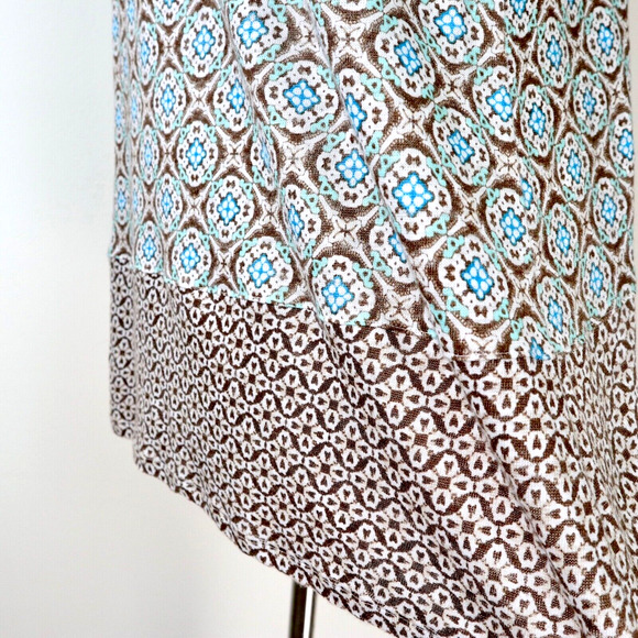 J Jill Size Petite S Love Linen Tee Crossover Hem Beechnut Lavish Tile - Picture 6 of 9